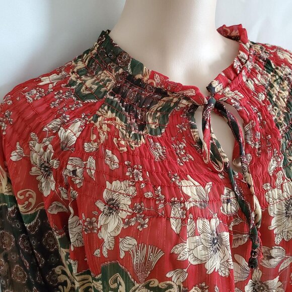 RD & KOKO Women's Long Sleeve Embroidered Fringe Kimono Blouse Size Small NWT - Picture 6 of 13